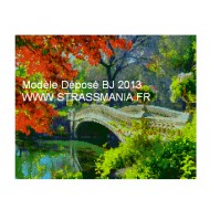 paysage pont TOUT STRASS 40 x 50 cm SUR CADRE BOIS