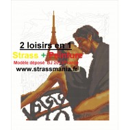 AMOUREUX à PARIS Strass et Peinture Numéro